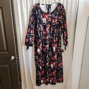 Hazel Blues Floral Black and Red Floral Women's Dress